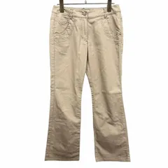 【中古】[印象AB] McGREGOR マックレガー フレアパンツ / ボトムス レディース M (9) ベージュ 綿×ポリ×麻 無地 ジップフライ ロング 古着のサムネイル