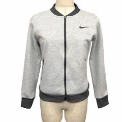古着 ナイキゴルフ NIKE GOLF カットソーブルゾン ジャケット ジップアップ 長袖 ポリ×ウール M ヘザーオフホワイト (グレーMIX) レディース