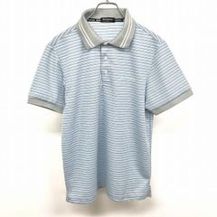 23区 ニジュウサンク 半袖 カノコ ポロシャツ ストライプ ワッペン LL 