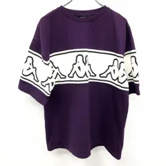 【中古】[印象AB] Kappa × WEGO カッパ×ウィゴー Tシャツ / カットソー レディース F パープル 紫 ポリエステル×綿 切り返し生地 ロゴプリント 丸首 半袖のサムネイル