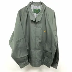 【中古】[印象AB] CLUB L/S by LYLE＆SCOTT ブルゾン / ジャケット メンズ L グレーグリーン カーキ系 緑系 ポリ100% ジップアップ ラグランスリーブ 鳥のロゴ刺繍 薄手 スイングトップ 裏地付き 長袖のサムネイル