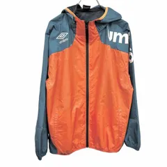 【中古】[印象AB] UMBRO アンブロ ジャケット / パーカー メンズ L オレンジ オレンジ×青緑×白 ポリ100% 薄手 迷彩風の柄 メッシュ裏地 刺繍 長袖のサムネイル