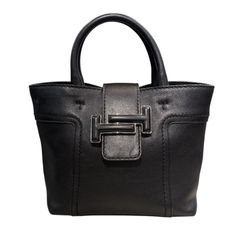 極美品】トッズ ダブルT 2way トートバッグ レザー シボ革 黒 肩掛け