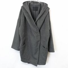 M-PREMIER エムプルミエ フードデッド チェスターコート グレー 34 