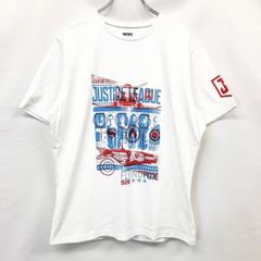 [중고] [인상 A] Justice League 저스티스 리그 T 셔츠 / 컷소우 레이디스 FREE 화이트 화이트 면 100% 프린트 DC 코믹스 히어로 원목 반소매