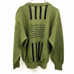 【中古】[印象A] Munsingwear Grand Slam マンシングウェア グランドスラム リブニット / カーディガン メンズ M グリーン 緑×紺 ウール100% ポケット無し ゴルフ 長袖 背中に英字 ロゴのサムネイル