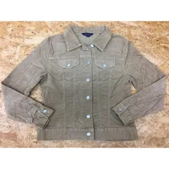 【中古】[印象B] LANDS' END ランズエンド レディース Mサイズ ベージュ系 コーデュロイジャケット 長袖 無地 ボタン留め 両胸ポケット Mのサムネイル