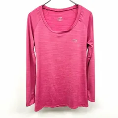 【中古】[印象A] TIGORA ティゴラ アンダーシャツ / プラクティスシャツ レディース O XL ヘザーピンク ポリエステル×ポリウレタン Uネック ラグランスリーブ ロゴプリント 若干薄手 ストレッチ 長袖のサムネイル