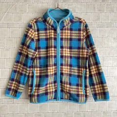 ユニクロ　UNIQLO　キッズ　フリース　ブルー系　チェック柄　【120】