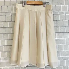 アー・ヴェ・ヴェ　a.v.v　 プリーツスカート　膝丈　オフホワイト　エレガント　【S】