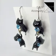 (*•̀ᴗ•́*)و ̑̑ ロングぶら下がり黒うさぎちゃん&アクアマリンクリスタル☆ママと一緒♡ヾ(≧▽≦)ノ