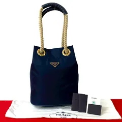 極 美品 袋付 PRADA プラダ 三角ロゴ プレート 金具 ナイロン レザー ショルダーバッグ ハンドバッグ トートバッグ ネイビー  34484