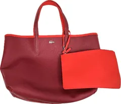 【美品】ラコステ ANNA リバーシブルトートバッグ レッド