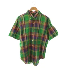 ラルフローレン RALPH LAUREN ボタンダウンシャツ チェック 半袖 XL グリーン /MY ■OS ■ECE003