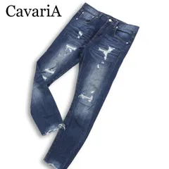 CavariA キャバリア 通年★ ダメージ加工 ストレッチ スキニー デニム パンツ ジーンズ Sz.44 メンズのサムネイル
