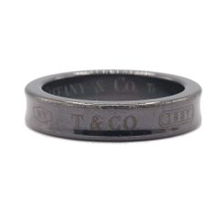 美品】ティファニー 12号1837 ナローリング ブラックチタン 袋付き