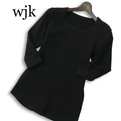 wjk ダブルジェイケイ 春夏★ 7分袖 ワッフル サーマル カットソー Tシャツ Sz.S～M位 メンズ 黒のサムネイル