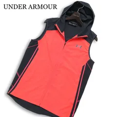 UNDER ARMOUR アンダーアーマー 通年★ 切替 ロゴ ノースリーブ ジップ パーカー ベスト Sz.SM メンズ トレーニング