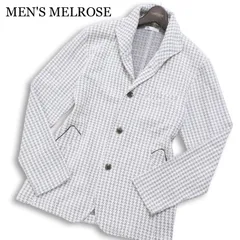 MEN'S MELROSE メンズメルローズ 通年★ 襟ワイヤー アンコン 千鳥柄 イタリアンカラー テーラード ジャケット Sz.3 メンズのサムネイル