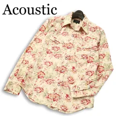 Acoustic アコースティック 通年★ 長袖 花柄 総柄 ウエスタン シャツ 日本製 Sz.M メンズのサムネイル