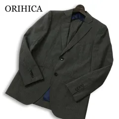 ORIHICA オリヒカ 春夏★ 背抜き ストライプ ビジネス テーラード ジャケット Sz.92Y5 メンズ 灰 グレー