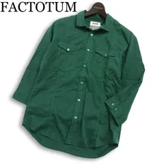 【新品 未使用】 FACTOTUM ファクトタム 春夏★ シルク 7分袖 刺繍 ワーク シャツ 日本製 Sz.44 メンズ