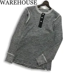 WAREHOUSE ウエアハウス 通年★ 長袖 メランジ ヘンリーネック カットソー ロンTシャツ 日本製 Sz.M メンズのサムネイル