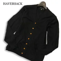 HAVERSACK ハバーサック 春夏★ 麻100％ リネン ニット カーディガン Sz.L メンズ 黒のサムネイル