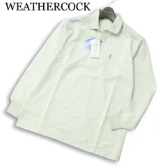 【新品 未使用】 WEATHERCOCK ウェザーコック 春夏★ 麻 リネン混 長袖 ボーダー ロゴ刺繍 ポロシャツ Sz.M メンズ