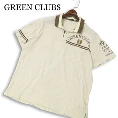 GREEN CLUBS グリーンクラブ 春夏★ 半袖 カラーネップ ロゴ 刺繍 ワッペン ポロシャツ 日本製 Sz.L～XL位 メンズ