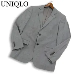 UNIQLO ユニクロ 春夏 背抜き★ SLIM FIT ストレッチ ウール スリム テーラード ジャケット Sz.L メンズ 灰 グレー