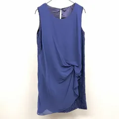 【中古】[印象AB] apres jour アプレジュール ワンピース レディース M ブルー 青×紺 綿×ナイロン ノースリーブ 花柄レース シフォン 裏地付き ロングのサムネイル