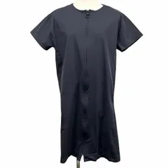 【中古】[印象AB] TIGORA by BEAMS DESIGN ティゴラ バイ ビームスデザイン ワンピース レディース M ネイビー 紺 ポリ100% 無地 ウエストの両側にポケット ロング ジップアップ 丸首 半袖のサムネイル