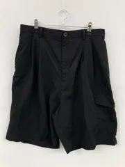 nano UNIVERSE ナノユニバース カーゴパンツ L ブラック ハーフ・ひざ丈 無地 ワイド・ルーズ レギュラー ウエストゴム・紐