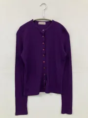 22 OCTOBRE ヴァンドゥーオクトーブル カーディガン/ボレロ 2 パープル 無地 ショート丈 長袖