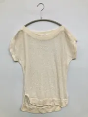 BACK NUMBER バックナンバー ニット/セーター Medium アイボリー ニット 無地 ミドル丈 ボートネック 半袖