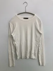 ZARA ザラ Tシャツ/カットソー USA L ホワイト 無地 長袖 クルーネック(丸首) ミドル丈