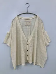 Cutie Blonde キューティーブロンド カーディガン/ボレロ M アイボリー ニット 無地 ミドル丈 半袖