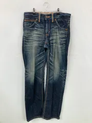 EDWIN エドウィン デニムパンツ 30 ネイビー フルレングス 無地 刺繍 スタンダード ストレート レギュラー ヴィンテージ