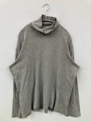 UNIQLO ユニクロ Tシャツ/カットソー XL グレー 無地 ミドル丈 長袖 タートルネック/ハイネック