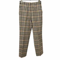 【中古】[印象AB] DAKS LONDON ダックス ロンドン パンツ レディース 66-92 ブラウン 茶×黒×白 毛×ナイロン(裏地：キュプラ100%) ストレート ジップフライ 後ろポケット無し 微起毛 チェックのサムネイル