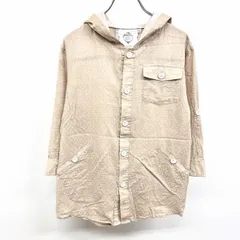 【中古】[印象AB] rovtski ロフトスキー シャツパーカー / フーデッドシャツ メンズ 2 茶系 ヘザーブラウン×サーモンピンク ポリ×綿 袖ロールアップ 7分袖 ドット柄のサムネイル