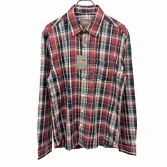 【新品】[印象N] Dickies ディッキーズ シャツ メンズ M 赤×紺×青×オフホワイト ポリ×綿 チェック 長袖 胸ポケット 裾にロゴパッチのサムネイル