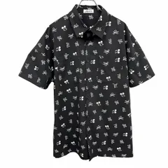 【中古】[印象AB] Areeam|Disney アリーム|ディズニー シャツ レディース F ブラック 黒×白系 ポリ100% ボックスカット ミッキー ドナルド プルート 両胸ポケット 半袖のサムネイル