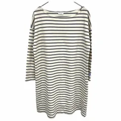 【中古】[印象A] ORCIVAL オーシバル Tシャツワンピース レディース 1 グレー 灰色×生成り 綿100% バスクシャツ カットソーチュニック ボーダー 7分袖 ボートネックのサムネイル