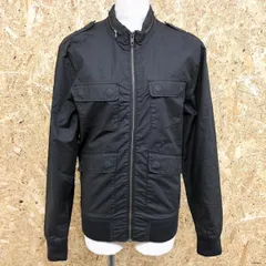 【中古】[印象B] H＆M DIVIDED エイチアンドエム レディース S マットブラック 黒 綿100% 薄手 ブルゾン ジャケット 裏地付き ミリタリー 長袖 アウターのサムネイル