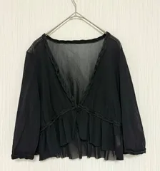 VIVIENNE TAM ヴィヴィアンタム シアーボレロ カーディガン ブラック 0サイズ 半袖 羽織り コンパクト 華奢見え レディース 黒のサムネイル