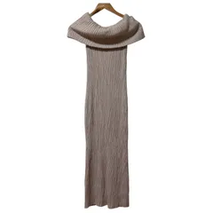  eimy istoire エイミーイストワール オフショル リブニットワンピース ロング ピンク レディース XS【B110】