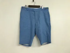 本物デザインワークスDESIGNWORKSウールコットン麻リネンポリスラックスショートハーフパンツサーフミリタリーアメカジワークビジネススーツモードドレスストリートスケーターゴルフメンズL青ブルー柄48のサムネイル