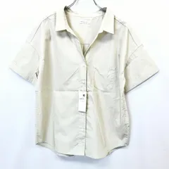 【新品】アースミュージックアンドエコロジー earth music＆ecology スキッパーシャツ 無地 半袖 レーヨン×ポリ F ベージュ レディース